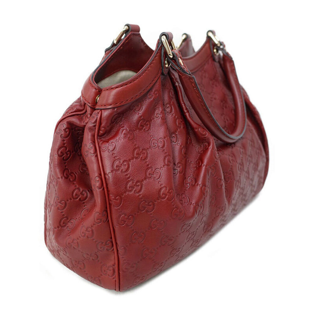 Gucci Sukey Red ssima Shoulder Tote Bag Leather